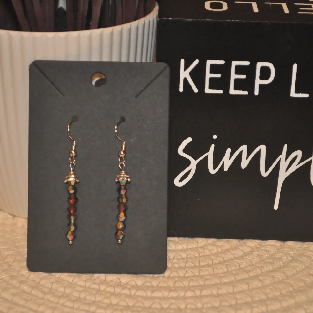 NWT Red and Gold Linear Dangle Earrings